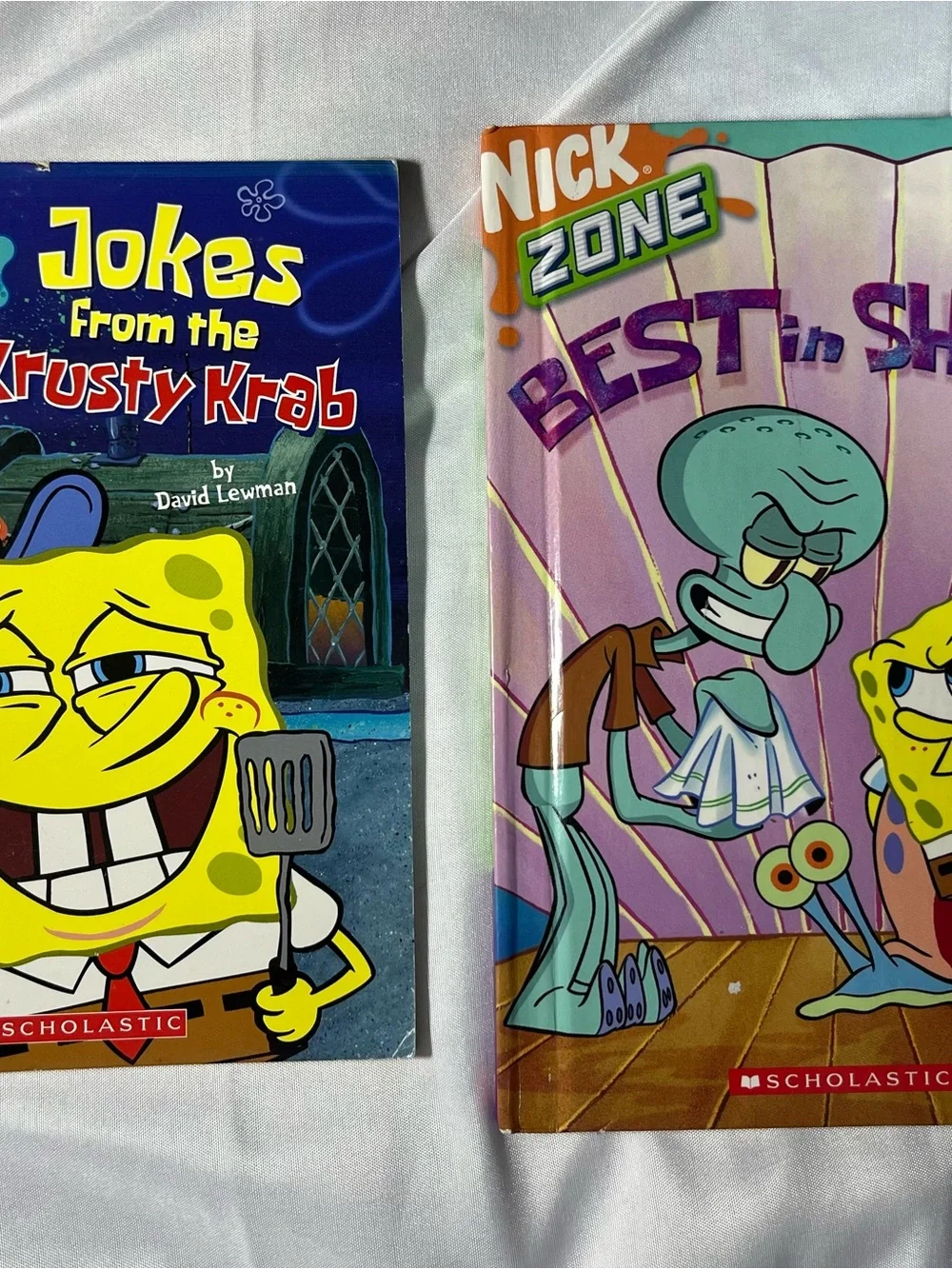 Vintage SpongeBob Book‎ Lot 2 Nickelodeon Scholastic Krusty Krab Jokes Y2K